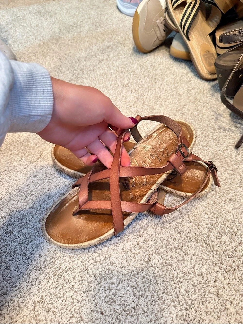 Blowfish Malibu Devon 3 Strappy Flat Sandals Brown
